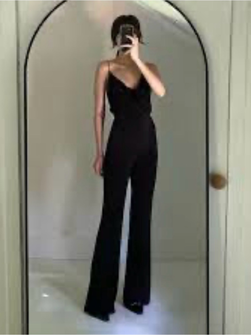 MISHA Black Spaghetti-Strap GOLD CHAIN Wide-Leg Jumpsuit